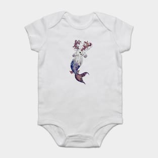 Coral Jackalope Mermaid Bunny Baby Bodysuit